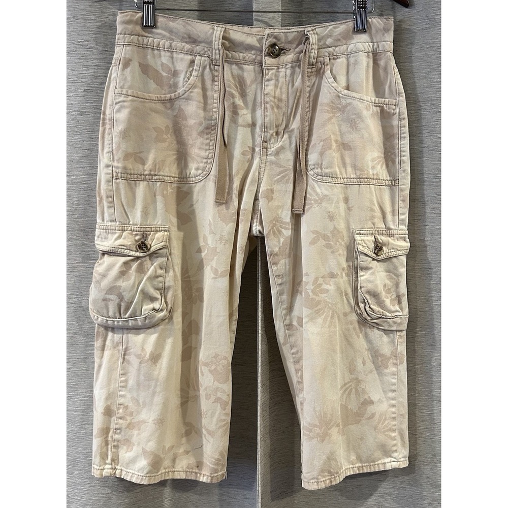 FADED GLORY Floral Cropped‎ Cargo Pants Size 8 Vintage Y2K